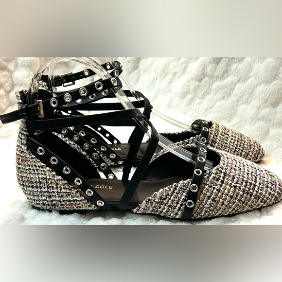 Kenneth Cole Tweed Mason Ballet Flats ankle strap women’s size 5.5M - Picture 7 of 15